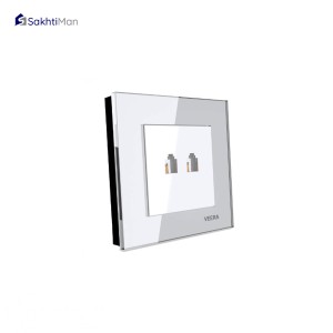 پریز دو پورت تلفن ویرا الکتریک مدل کریستال