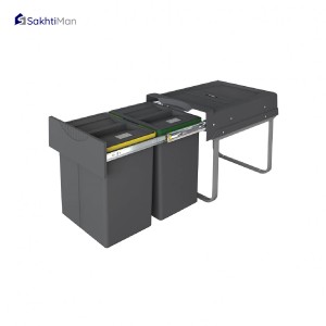 سطل زباله دو مخزن 40 لیتری پلاتین مدل هایلوکس 3653