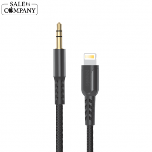 کابل AUX پورودو PD-AUL12 Lightning to Aux Braided Metallic طول 1.2 متر