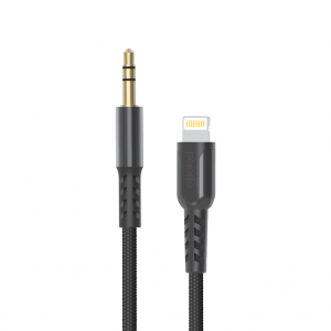 کابل AUX پورودو PD-AUL12 Lightning to Aux Braided Metallic طول 1.2 متر