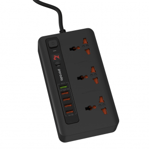 چند راهی برق پورودو مدل PD-5P3SQCEU-BK