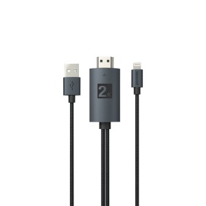 کابل تبدیل Lightning به HDMI پرودو مدل Braided طول 2 متر ا Porodo Braided HDMI Lightning Cable 2m