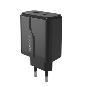 شارژر دیواری  پورودو مدل dual port Type-c & Lightning