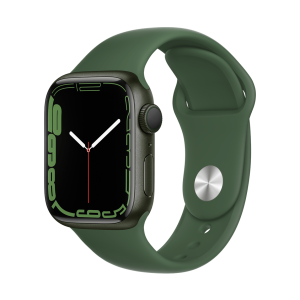 اپل واچ سری 7 سبز با بند اسپرت سیلیکون کلوور