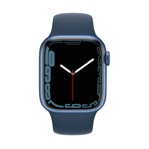 اپل واچ سری 7 آبی با بند اسپرت سیلیکون آبیس بلو