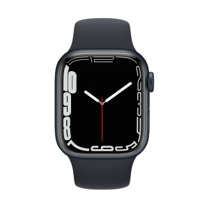 اپل واچ سری 7 میدنایت با بند اسپرت سیلیکون میدنایت