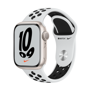 اپل واچ نایکی سری 7 آلومینیوم استارلایت با بند اسپرت سیلیکون