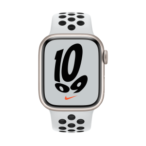 اپل واچ نایکی سری 7 آلومینیوم استارلایت با بند اسپرت سیلیکون