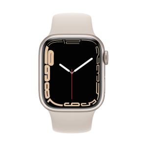 اپل واچ سری 7 استارلایت با بند اسپرت سیلیکون استارلایت