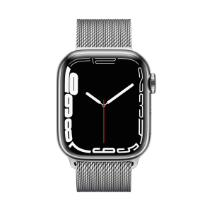 اپل واچ سری 7 استیل سلولار نقره ای با بند میلانس لوپ