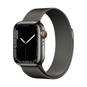 اپل واچ سری 7 استیل سلولار گرافیت با بند میلانس لوپ
