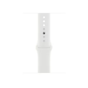 اپل واچ سری 8 سیلور با بند اسپرت سیلیکون سفید