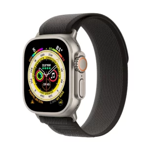اپل واچ اولترا تیتانیومی با بند لوپ ترایل مشکی/خاکستری