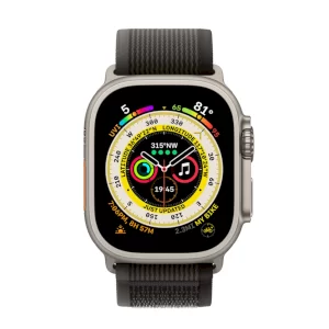 اپل واچ اولترا تیتانیومی با بند لوپ ترایل مشکی/خاکستری