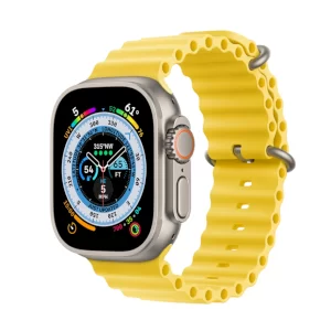 اپل واچ اولترا تیتانیومی با بند اوشن زرد