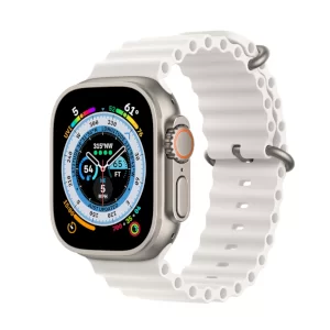 اپل واچ اولترا تیتانیومی با بند اوشن سفید