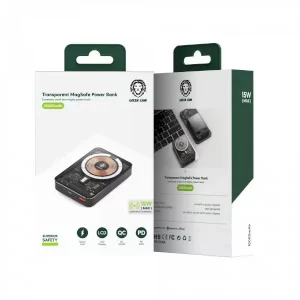 پاور بانک مگ سیف گرین شفاف ۱۰.۰۰۰ میلی آمپر