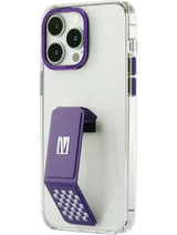 قاب چرمی سفید بنفش آیفون ۱۴ پرو  Levelo همراه با دستگیره