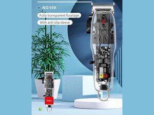 خرید ریش تراش و ماشین اصلاح شارژی کیمی Kemei Km-Ng108 Usb Transparent Body Hair Cutting Machine