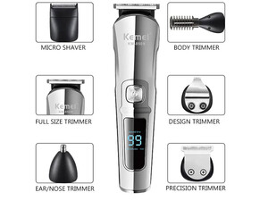 فروش ماشین اصلاح موی سر و بدن 7 کاره شارژی ضدآب کیمی Kemei KM-8508 6 In 1 Waterproof Shaving Machine Multifunction Trimmer