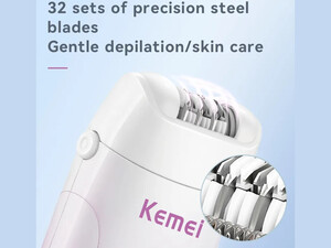 دستگاه اصلاح موی بدن و صورت بانوان شارژی کیمی Kemei Epilator Hair Remover KM-908B