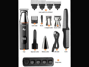 ست ماشین اصلاح موی سر، صورت و بدن شارژی کیمی Kemei Hair Cutting Machine Barber KM-5857