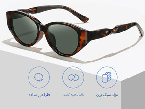 کیفیت عینک آفتابی پولاریزه زنانه karen bazaar B8223 personalized cat-eye frame TR polarized sunglasses for women