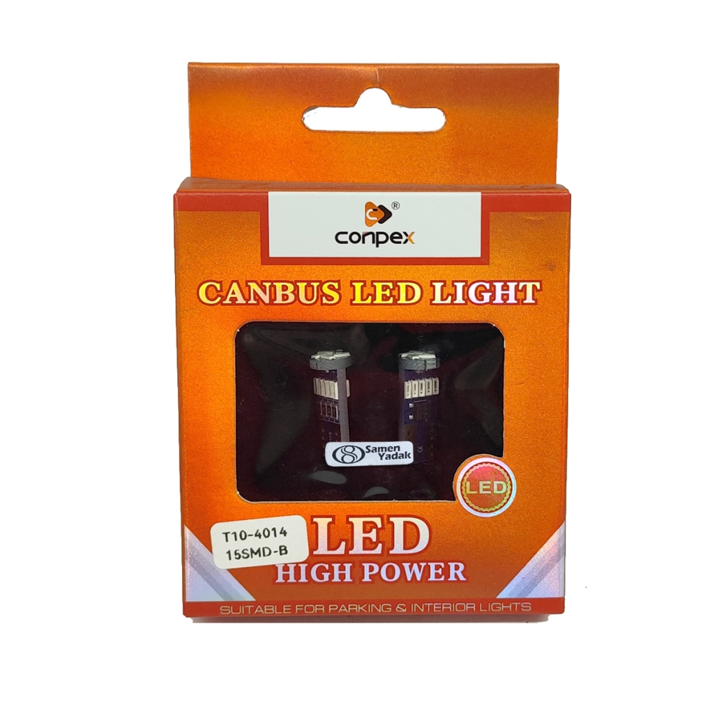 لامپ 15 SMD آبی چراغ کوچک خودرو T10 کانپکس بسته دو عددی