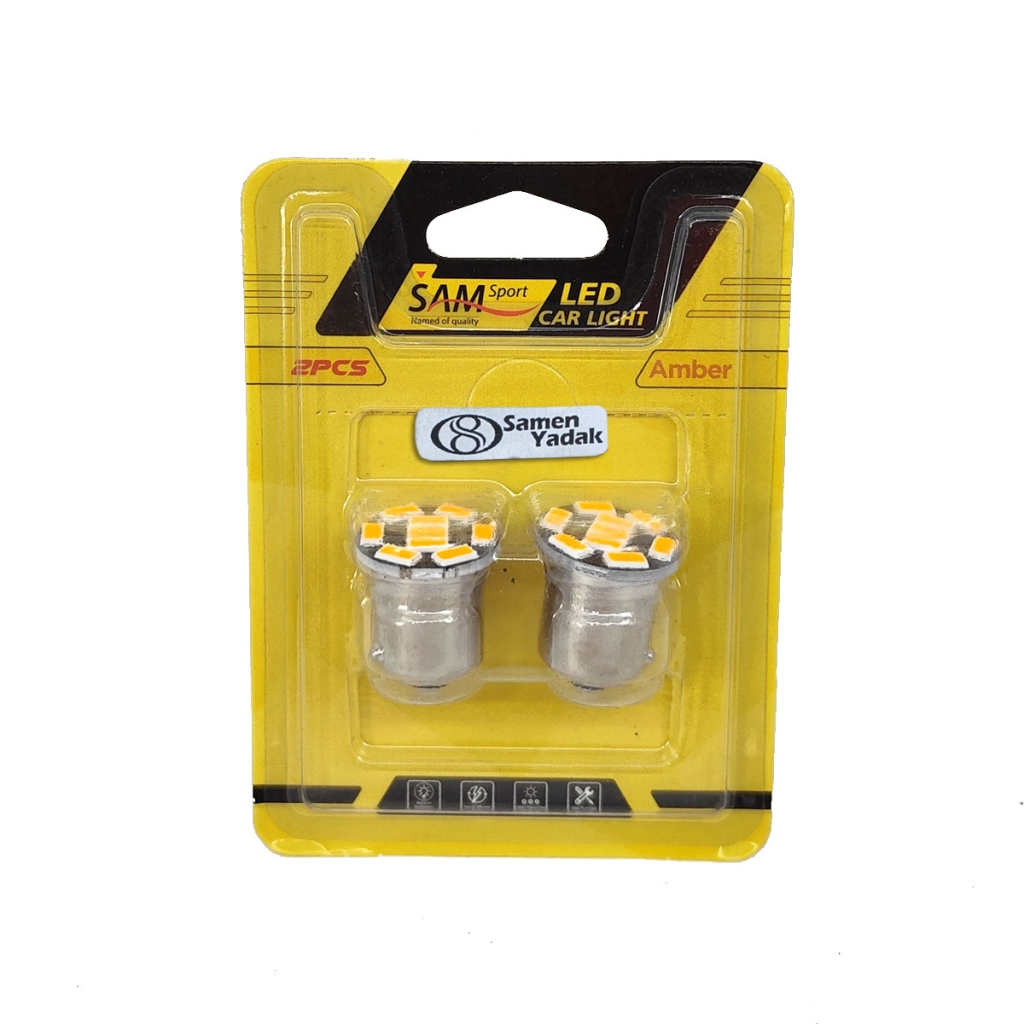 لامپ 9 SMD نارنجی تک کنتاکت SAM بسته دو عددی
