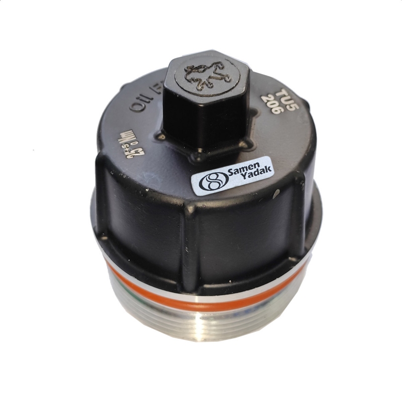 درب فیلتر روغن کوتاه  206 تیپ 2 و 5 فلزی مشکی