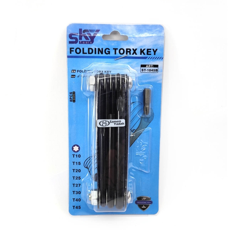 آچار آلن ستاره‌ای چاقویی SKY مدل ST-1045B | ست 7 عددی سایز T10 تا T45