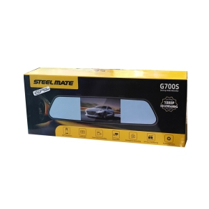 آینه مانیتور دار دو دوربین ثبت وقایع استیل میت G700s