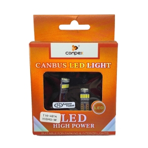 لامپ 15  SMD  سفید چراغ کوچک خودرو T10 کانپکس بسته دو عددی