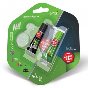 چسب دو قلو هزار کاره شفاف زیپر (8گرم)