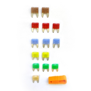 فیوز 2 شاخ کارتی 206 لیتل بسته 14 عددی به همراه فیوز کش درجه 1