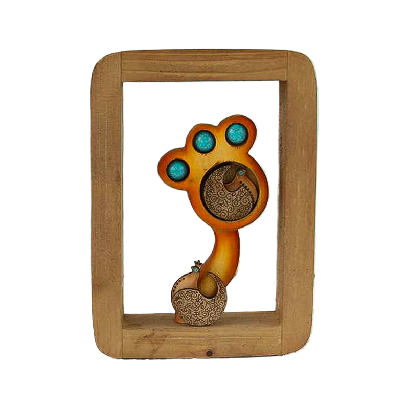 قاب چوبی گل لوتوس تکی