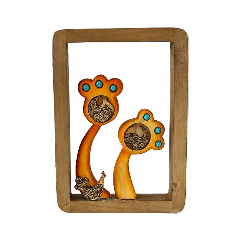 قاب چوبی گل لوتوس جفتی