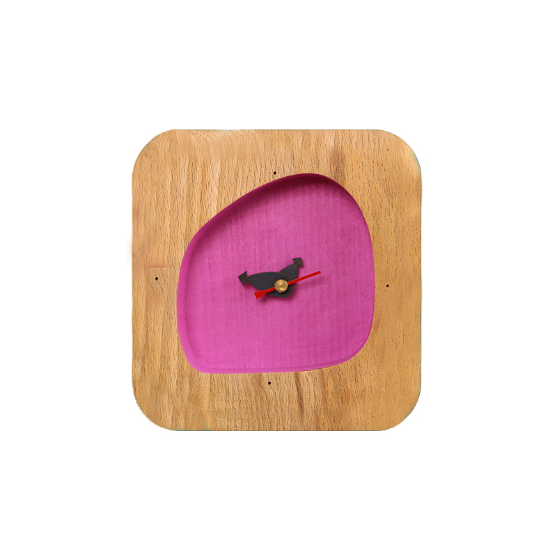 ساعت رومیزی  پرکار چوبی ساده (سرخ -آبی)