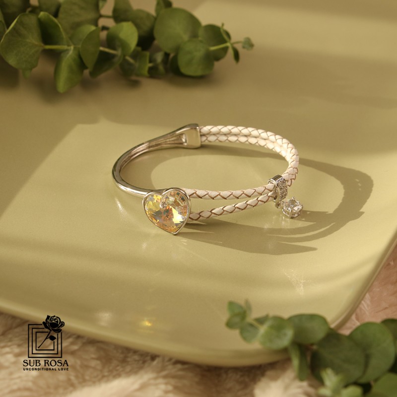 دستبند چرمی - فلزی سواروسکی 12252