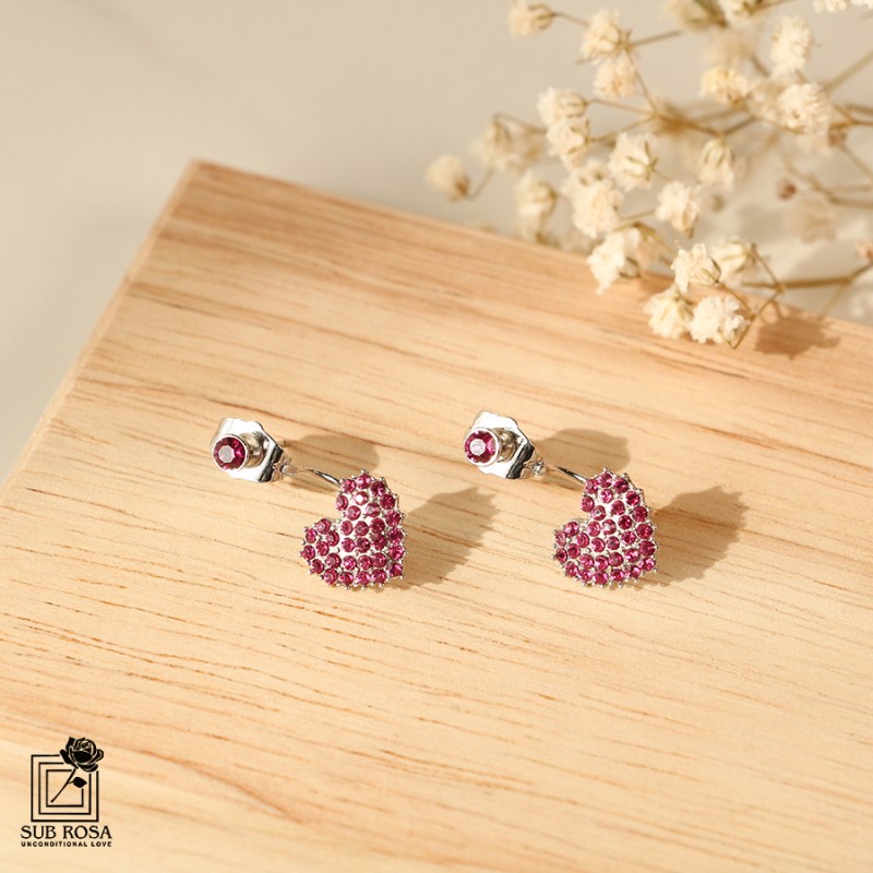 گوشواره سواروسکی المنتس طرح قلب 13118