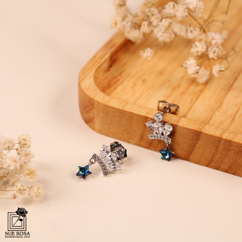 گوشواره سواروسکی المنتس طرح تاج 13119