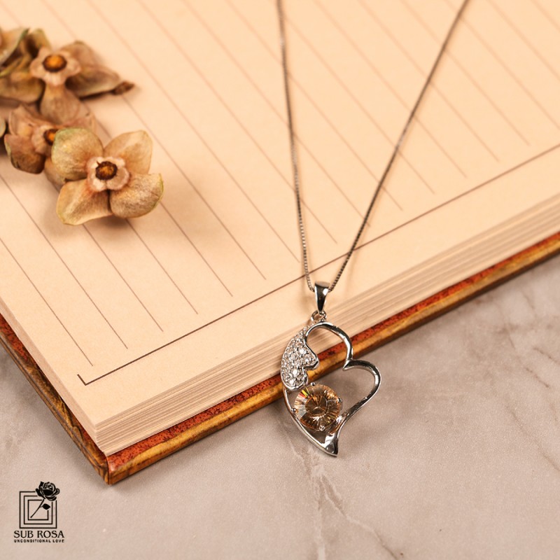 گردنبند سواروسکی المنتس زنجیر نقره 13035