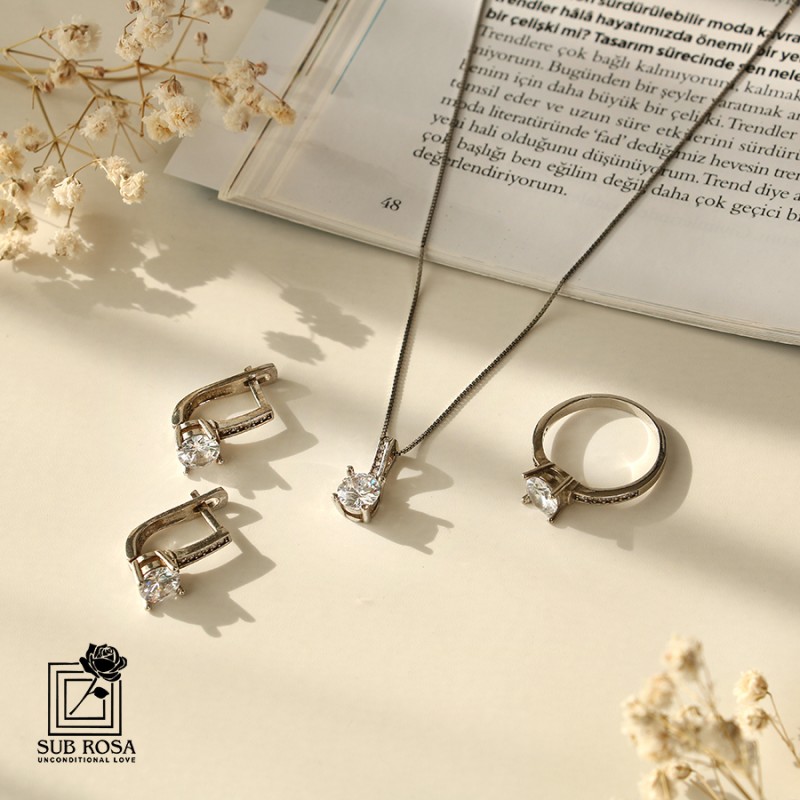 ست نقره نگین دار 13668