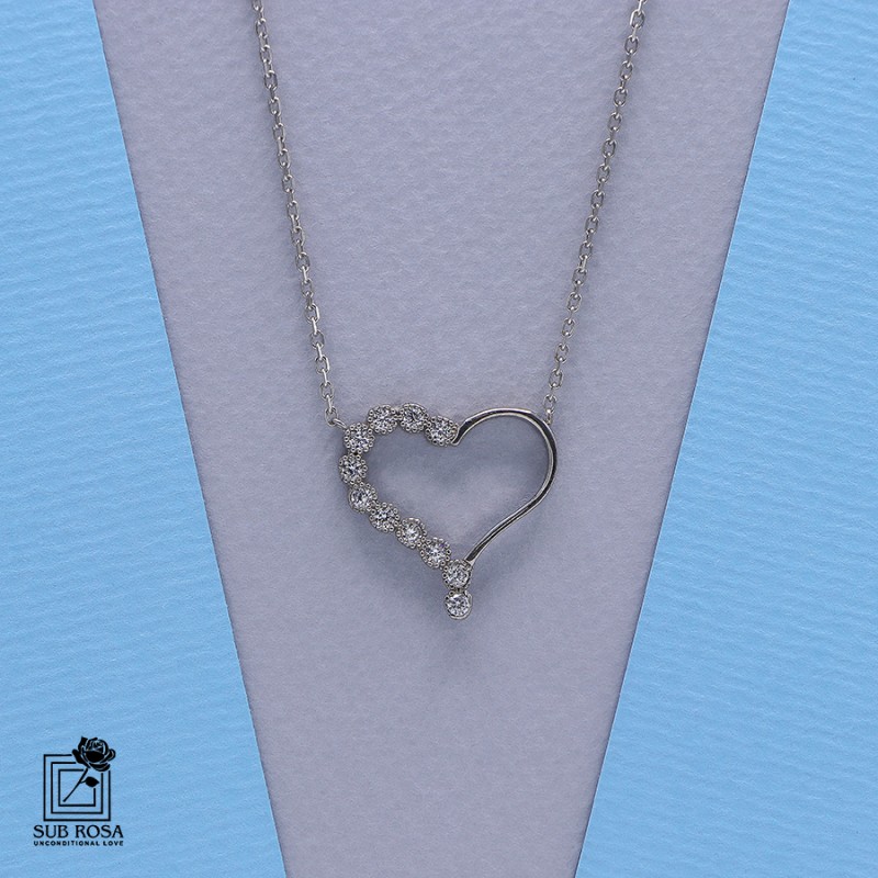 گردنبند نقره 925 ترک طرح قلب 13923
