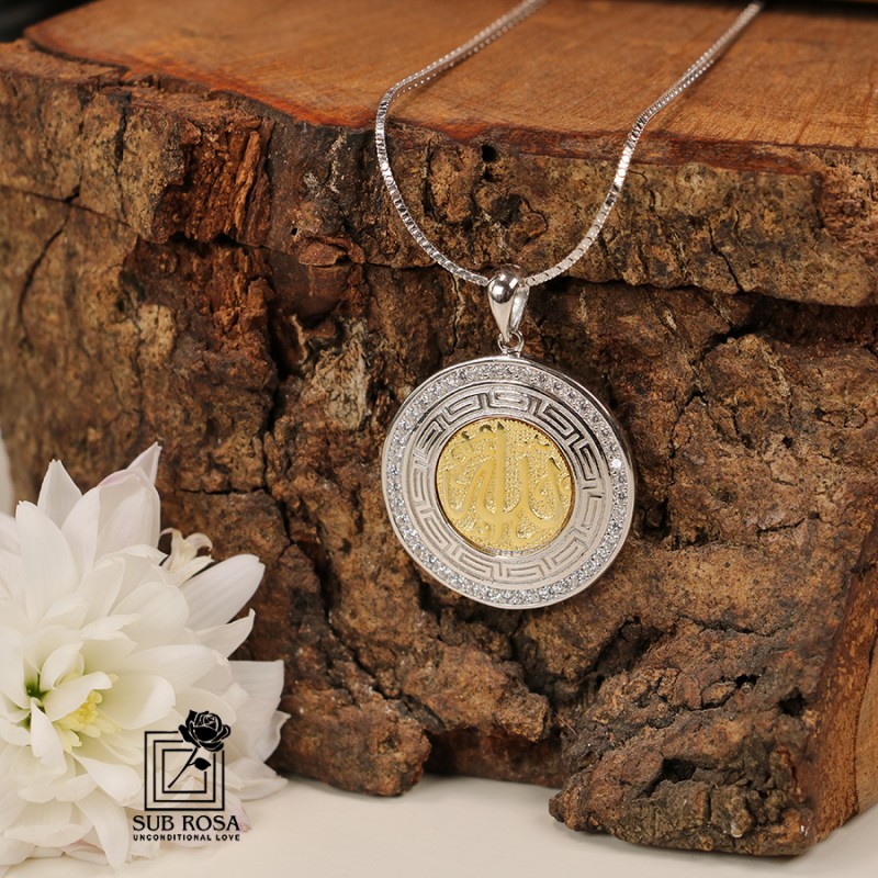 گردنبند نقره 925طرح الله 14881