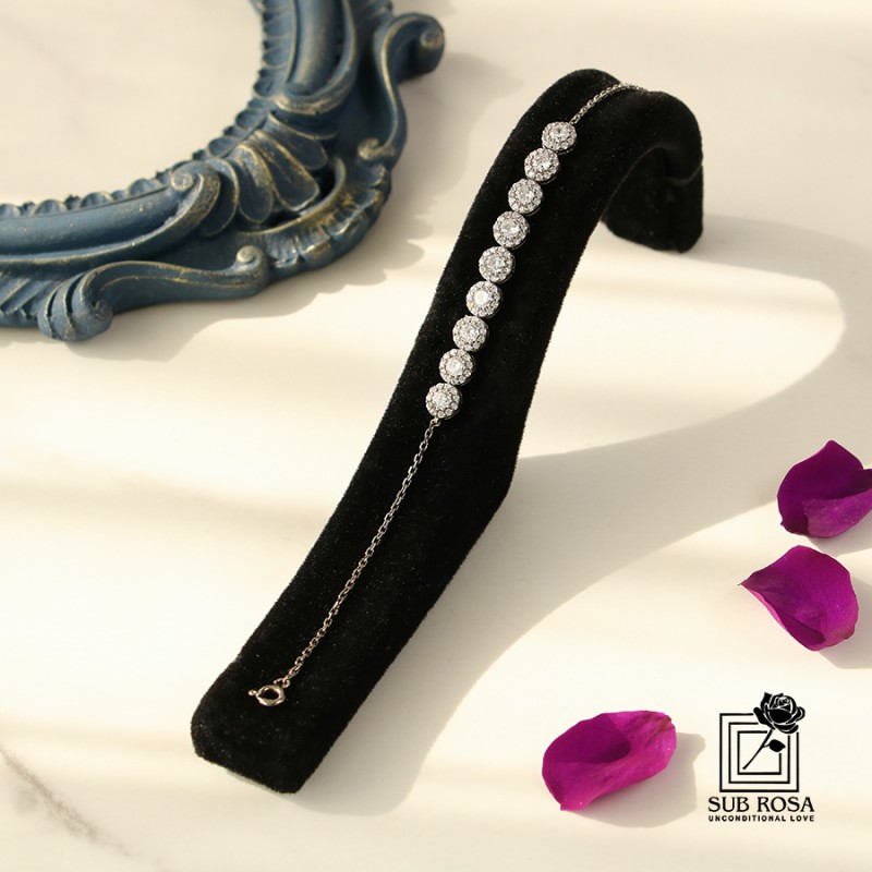 دستبند نقره925 نگین  دار 14724