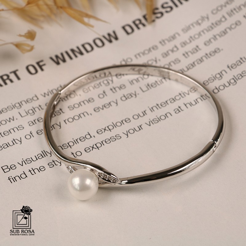 دستبند النگویی سواروسکی المنتس طرح مروارید 12456