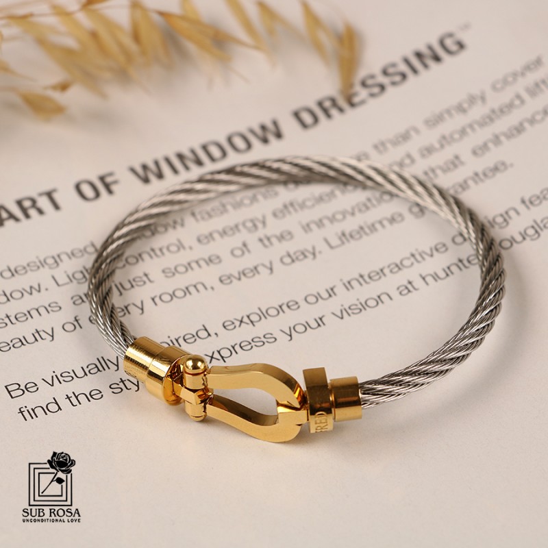 دستبند امگا طلایی-نقره ای 13445