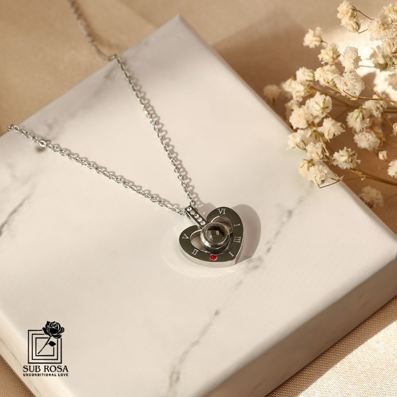 گردنبند سواروسکی المنتس LOVE قلبی 13268