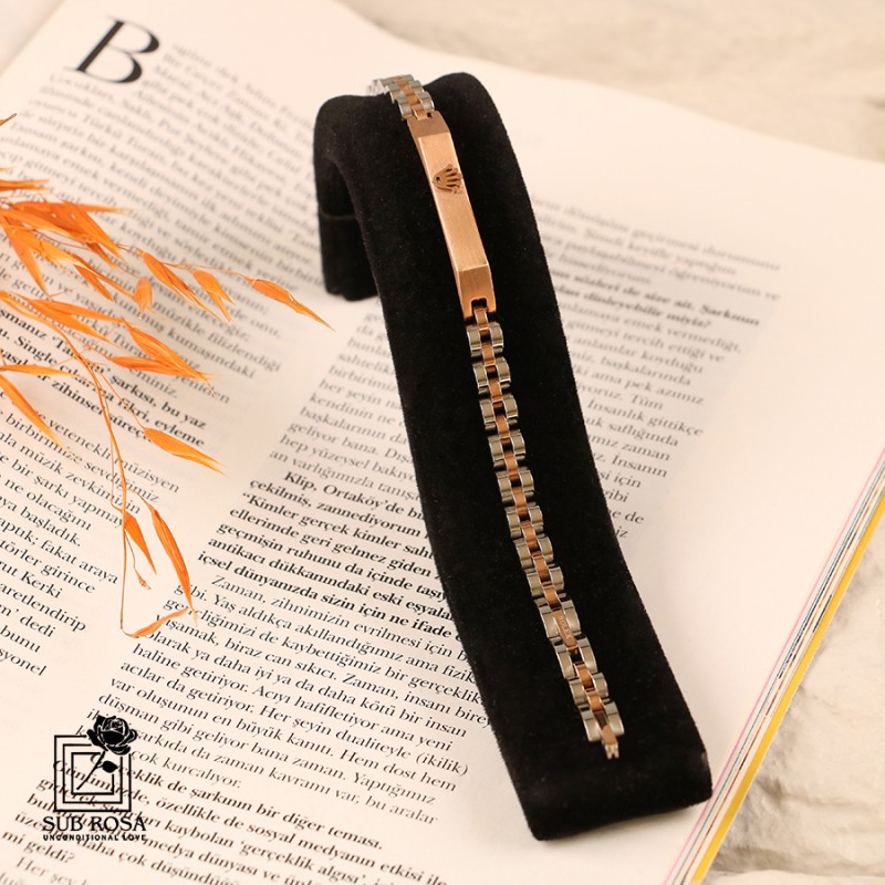 دستبند رولکس NEW رزگلد -نقره ای 13154